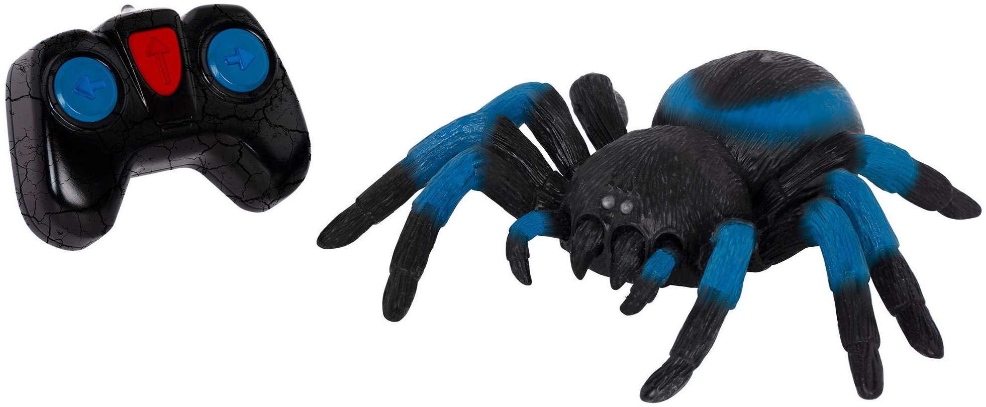 Terra Ferngesteuerte Spinne Blau – RC Vogelspinne mit leuchtenden LED Augen und Fernbedienung – Tarantula Spielzeug ab 6 Jahre