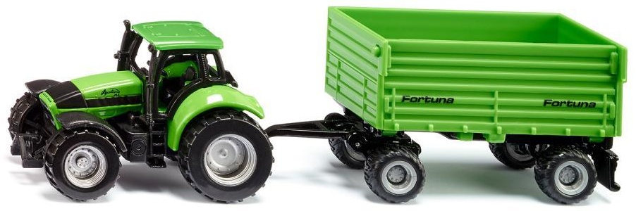 Siku DEUTZ-FAHR mit Fortuna 2-Achs-Anhänger