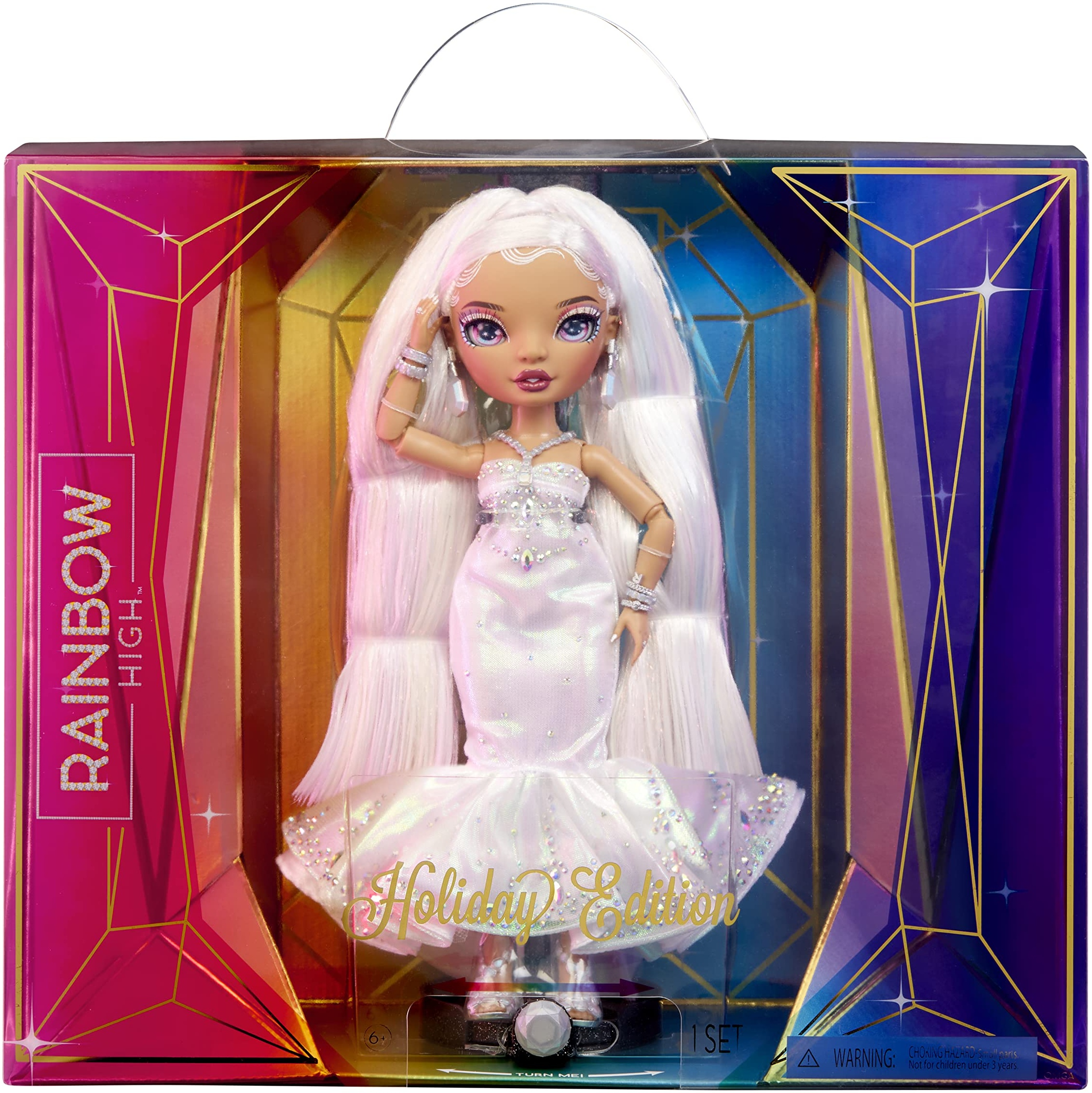 Rainbow High Holiday Editon 2022 - Modepuppe für Sammler - Roxie Grand - Mehrfarbige Haare, Schillerndes Diamantkleid und besondere Accessoires - Tolles Geschenk für Kinder ab 6 Jahren
