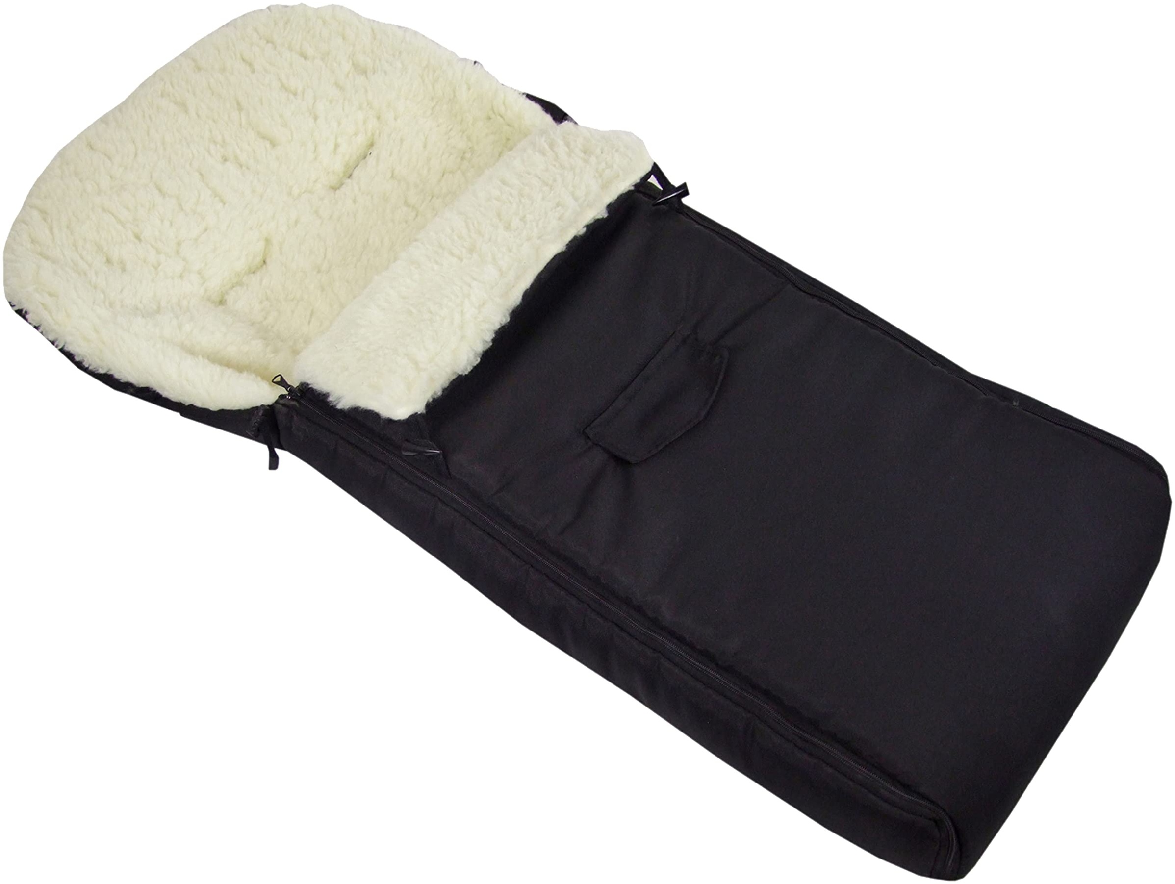 BAMBINIWELT Winterfußsack Babyfußsack mit Reißverschluss Kuschelsack Fußsack für Kinderwagen Buggy waschbar universal 108cm (schwarz)