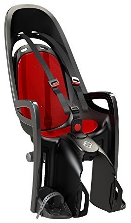 Hamax 'Zenith' Kinderfahrradsitz grau/rot, bis 22 kg, inkl. Gepäckhalterung und Rahmenhalterung