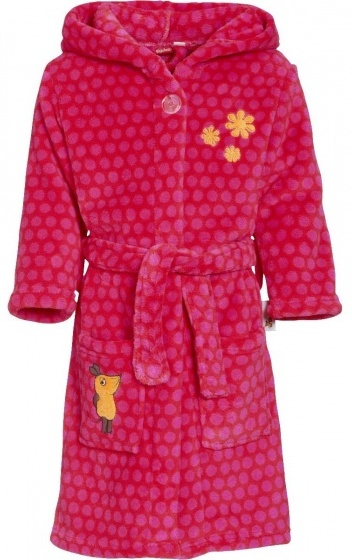 PLAYSHOES Girls Fleece-Bademantel Die Maus rot