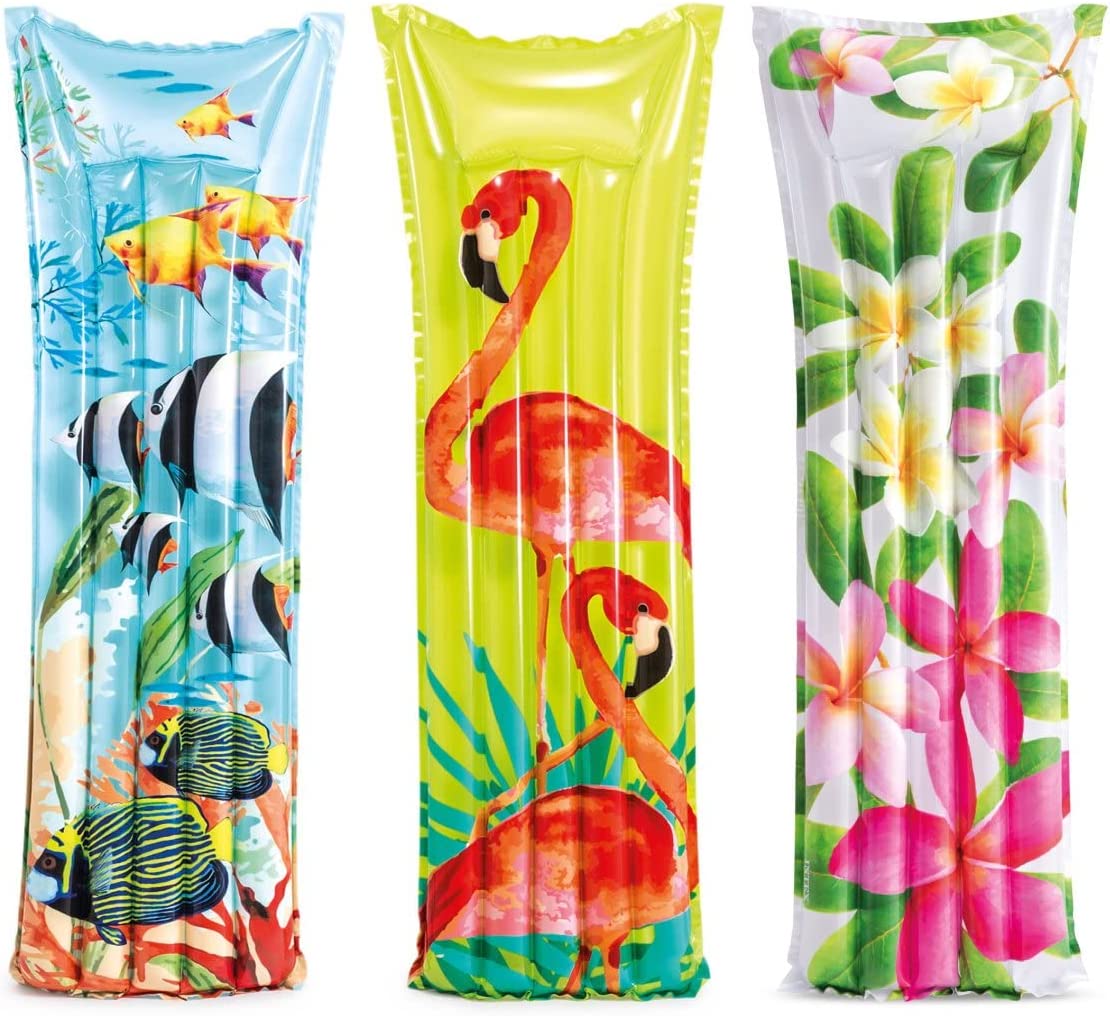 Intex 59720 Matratze Floral, Mehrfarbig, 183 x 69 cm - 1x Luftmatratze, zufällige Farbauswahl