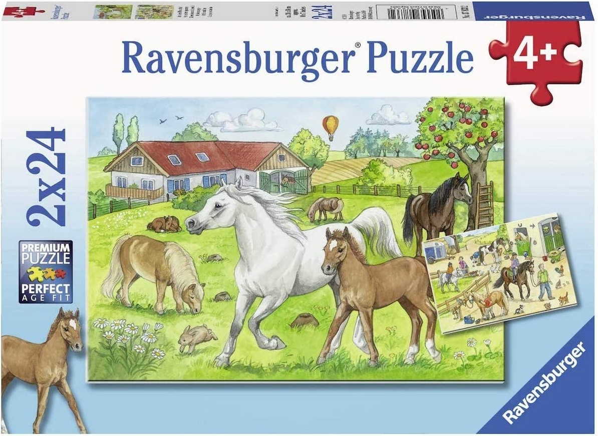 Ravensburger Puzzle 2x24 Teile Auf dem Pferdehof
