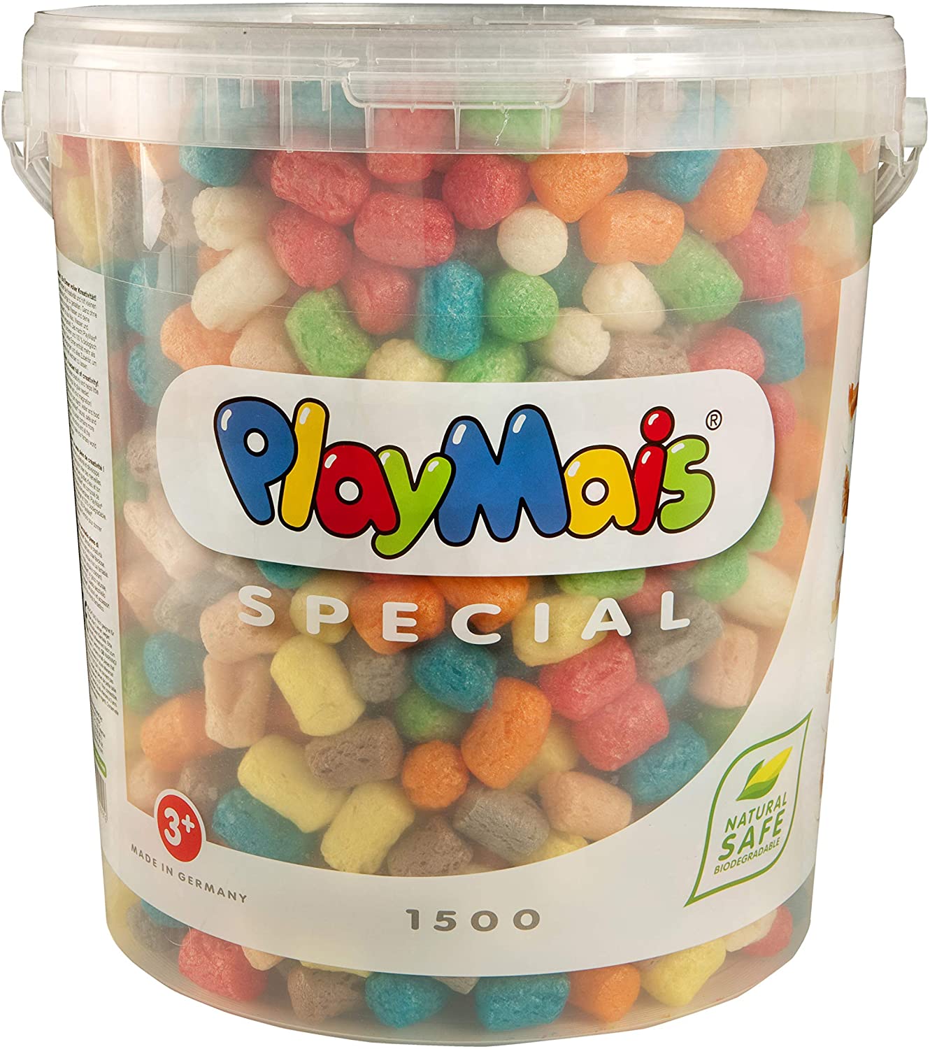 PlayMais BASIC 1500 Bastelset für Kinder ab 3 Jahren | Basteleimer mit über 1500 Stück zum Basteln | Natürliches Spielzeug | Fördert Kreativität & Motorik | Geschenk für Mädchen & Jungen