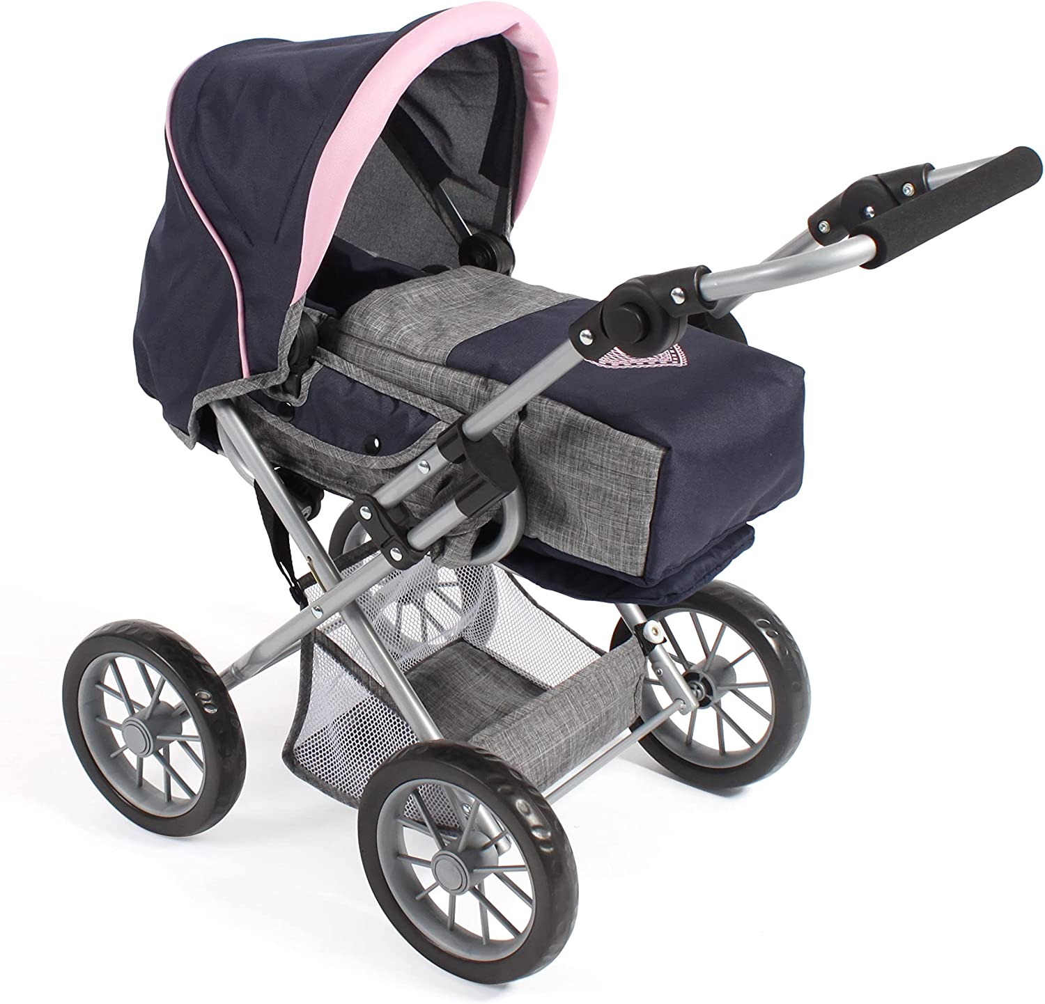 Bayer Chic 2000 Kombi-Puppenwagen "LENI" in Melange grau-navy