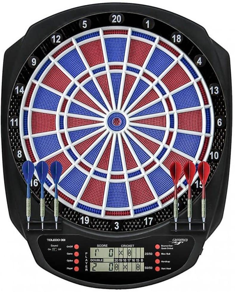 Toledo-301 elektronische Dartscheibe, 2-Loch mit Adapter | Carromco