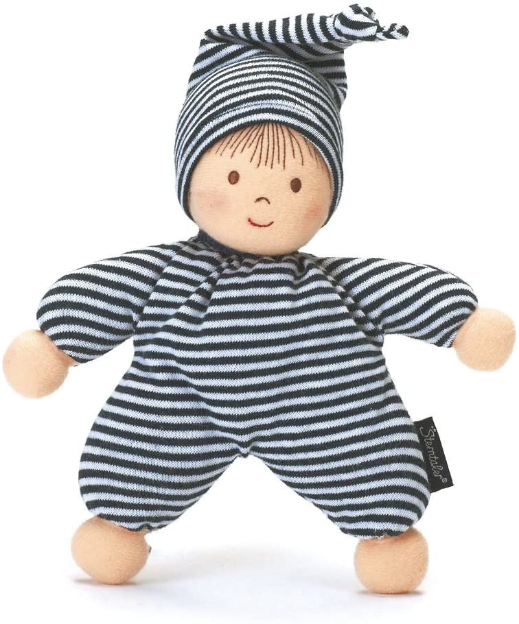 Sterntaler Spielpuppe Heiko, Integrierte Rassel, Alter: Für Babys ab der Geburt, 23 cm, Schwarz/Weiß