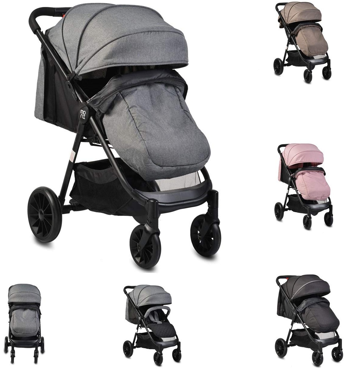 Moni 'Sindy' Buggy Grau inkl. Fußabdeckung