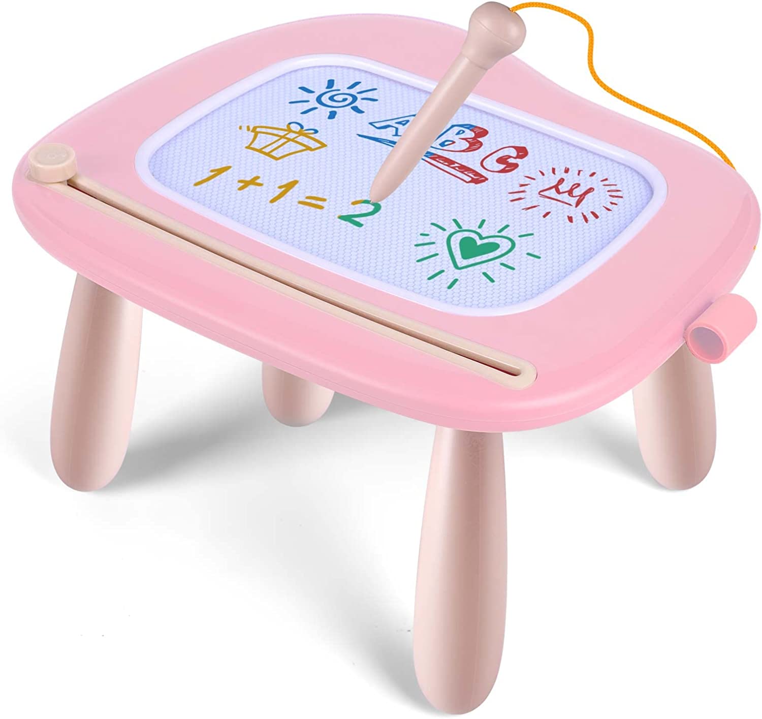 Smasiagon Spielzeug ab 1 Jahr Mädchen, Große Magnetische Maltafel Zaubertafel mit Standbeinen, Bunt Löschbar Schreibtisch Geburtstags Weihnachts Geschenk für 1 2 3 Jahre Alt Kinder, Pink