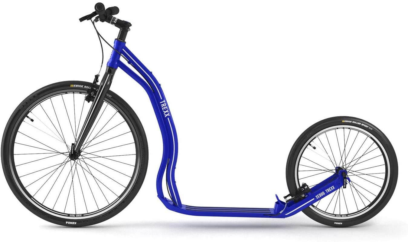 Yedoo Trexx Tretroller - bis 130 kg, Kickscooter mit Luftreifen 26/20 - Roller Scooter für Erwachsene, Dogscooter aus Aluminiumlegierung, Gewicht 7,8 kg (blau)