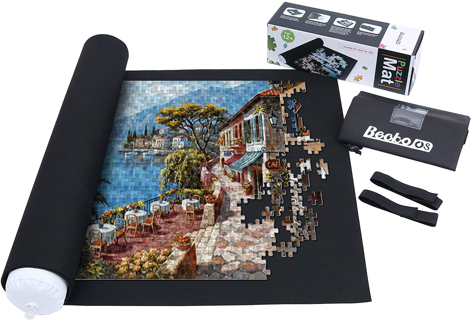 Becko Puzzle Roll Jigsaw Aufbewahrungsfilzmatte Puzzle-Speichersystem Puzzleunterlage Puzzlematte Jigroll bis zu 1500 Stück umweltfreundliches Material für Jigsaw Puzzle Player Box mit Kordelzug - Preisvergleich