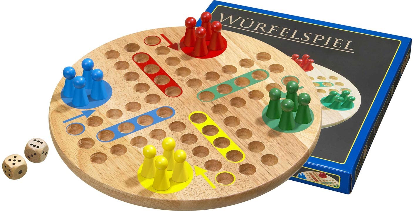 Philos 3303 - Würfelspiel, Ludo, groß, mit Spielfiguren und Würfel