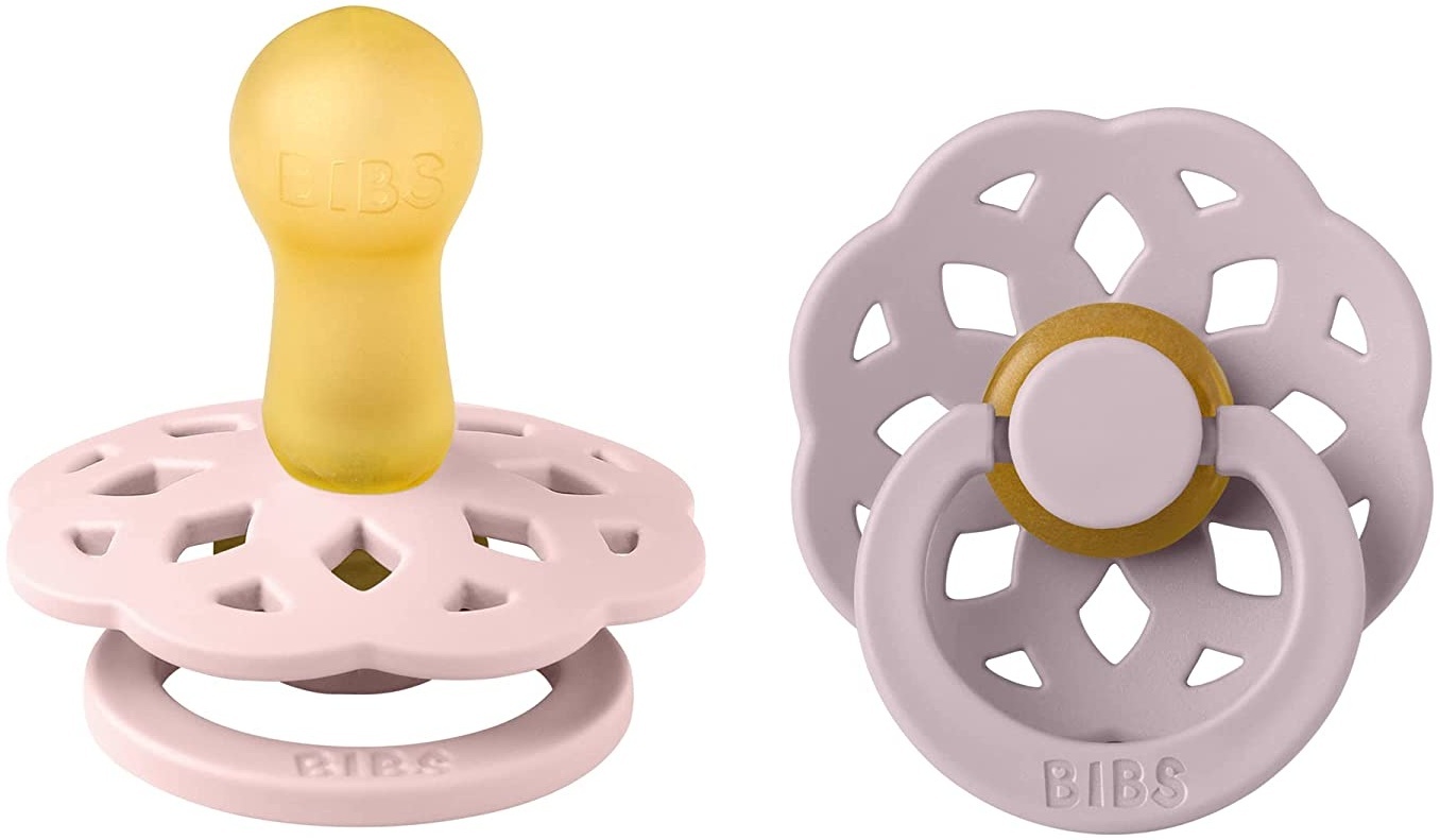 Bibs BIBS BOHEME 2-PACK BLOSSOM & DUSKY LILAC M Hevea Rubber Calming Soother