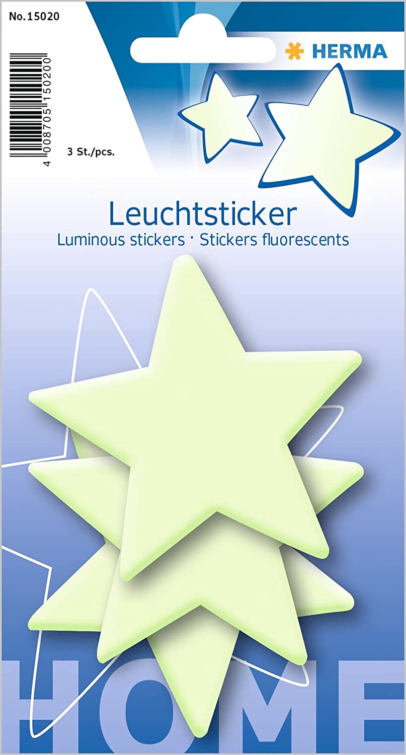 Leuchtsticker Kunststoff 3 Sterne