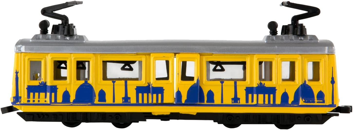 Idena 4259526 - Modell Berliner Straßenbahn, mit Rückzugmotor, ca. 13,5 x 19 x 5 cm, als Spielzeug, typisches Souvenir oder beliebtes Sammlerstück