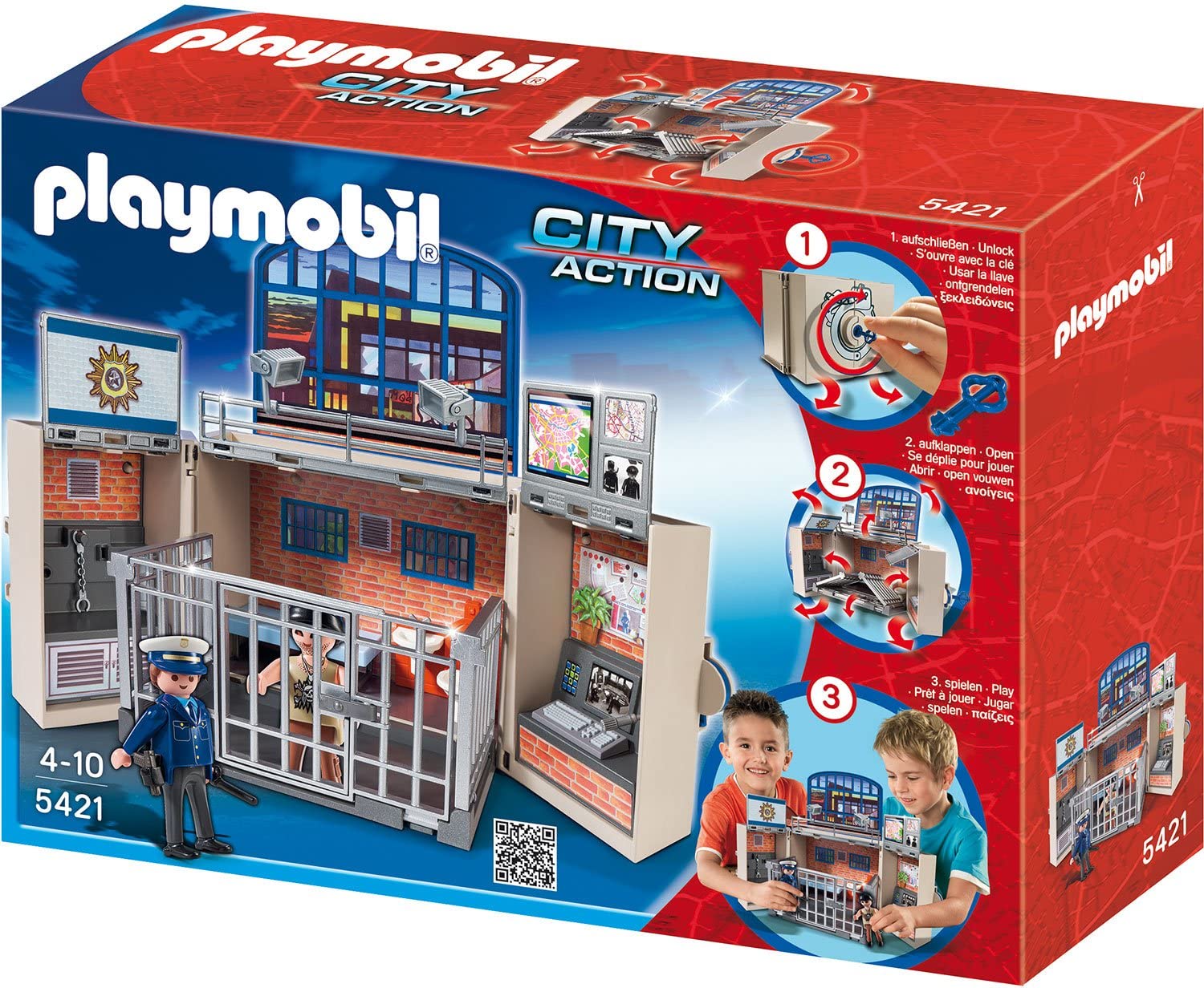 PLAYMOBIL - Aufklapp-Spiel-Box Polizeistation 5421