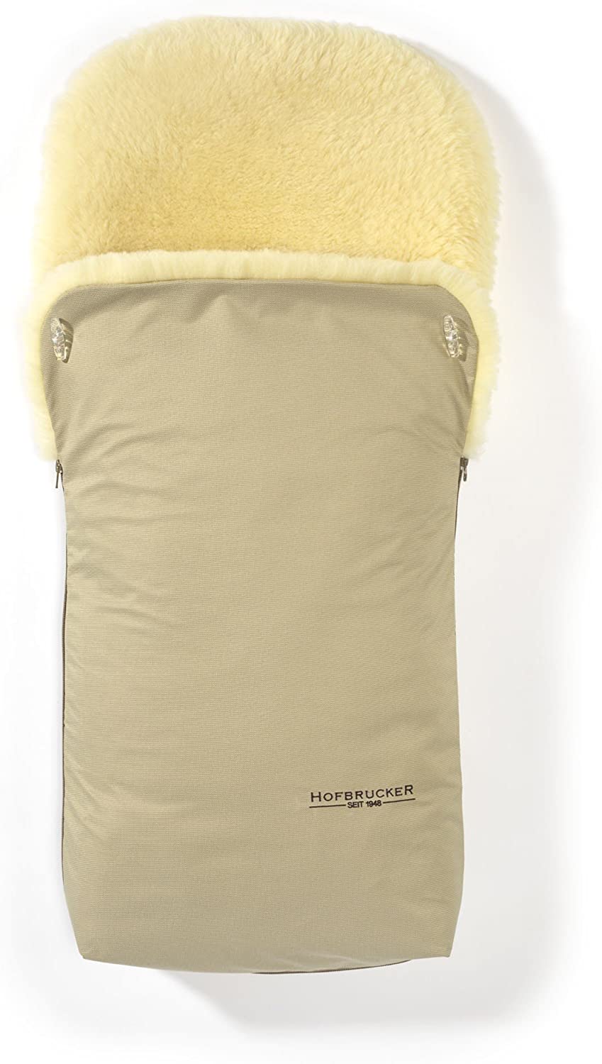 Hofbrucker Lammfell-Fußsack Putzi für Kinderwagen und Buggy beige, universell einsetzbar