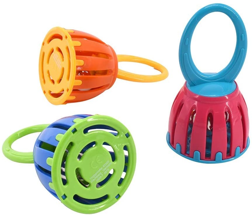 Voggenreiter Voggenreiter_0938-7 938 Musik für Kleine Baby Glöckchen Klangspielzeug Glöckchenspiel Greifling Instrument für Mädchen und Jungen (12 cm, unbedenklicher Kunststoff, 1 Stück), bunt