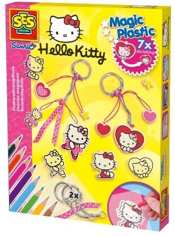 SES Creative 14691 - Zauberschrumpffolie Magic Plastic Hello Kitty AnhÃ¤nger