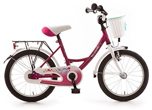 Bachtenkirch 'My Dream' Kinderfahrrad 16 Zoll purpur/weiß inkl. Lenkerkorb und Seitenständer, Sattel und Lenker höhenverstellbar