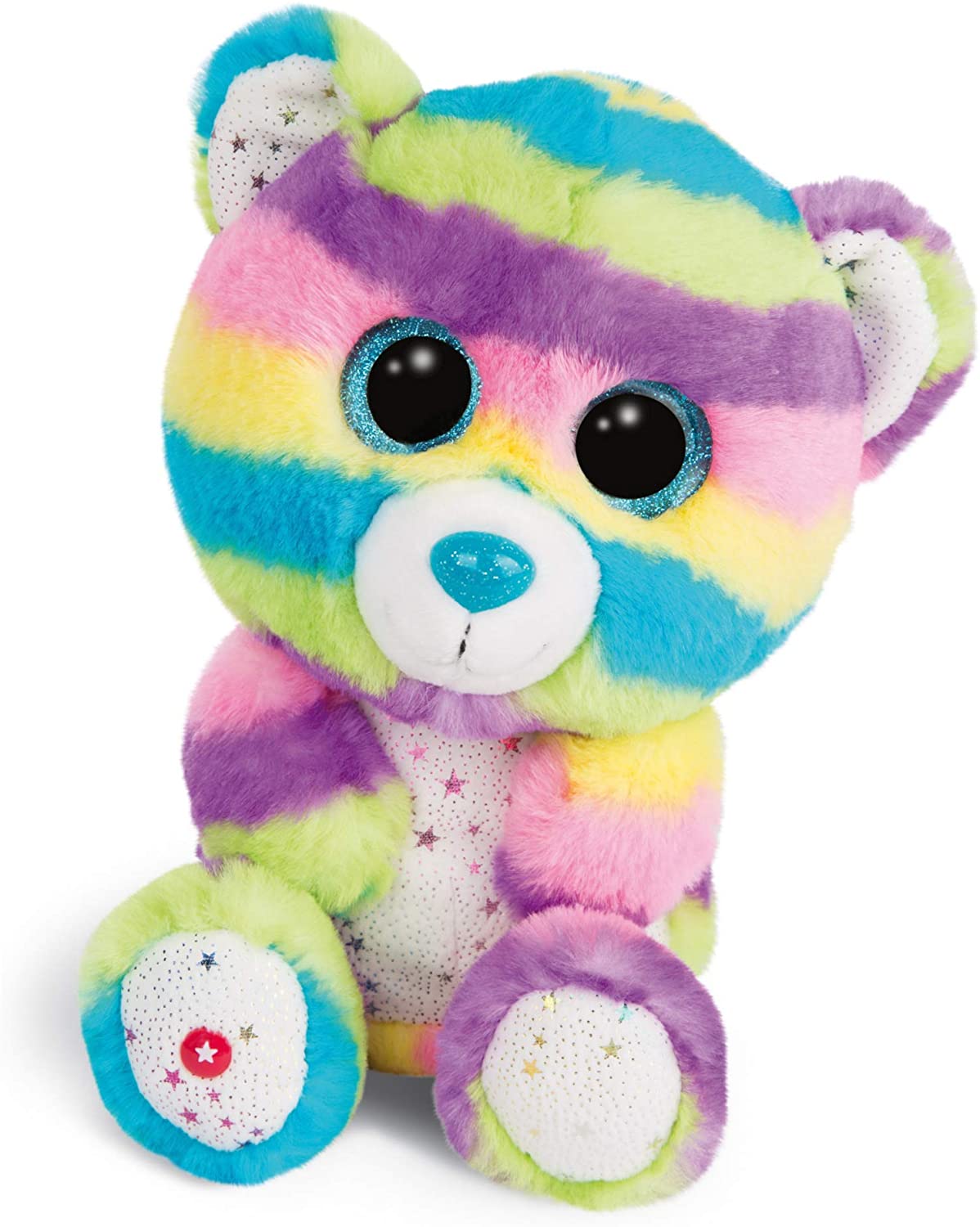 NICI 46321 Glubschis Kuscheltier Bär Captain Cool 25cm, Flauschiges Plüschtier mit großen Glitzeraugen, süßes Stofftier für Kinder und Kuscheltierliebhaber, bunt