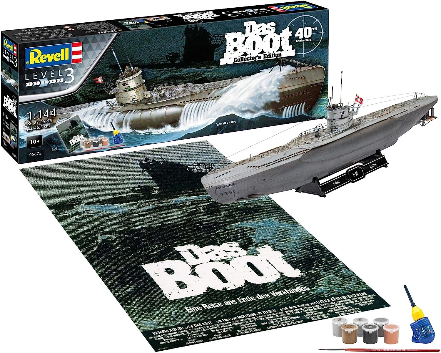 Revell Das Boot Collector''s Edition - 40th Anniversary Naval ship model Assembly kit 1:144 Das Boot Any gender Plastic