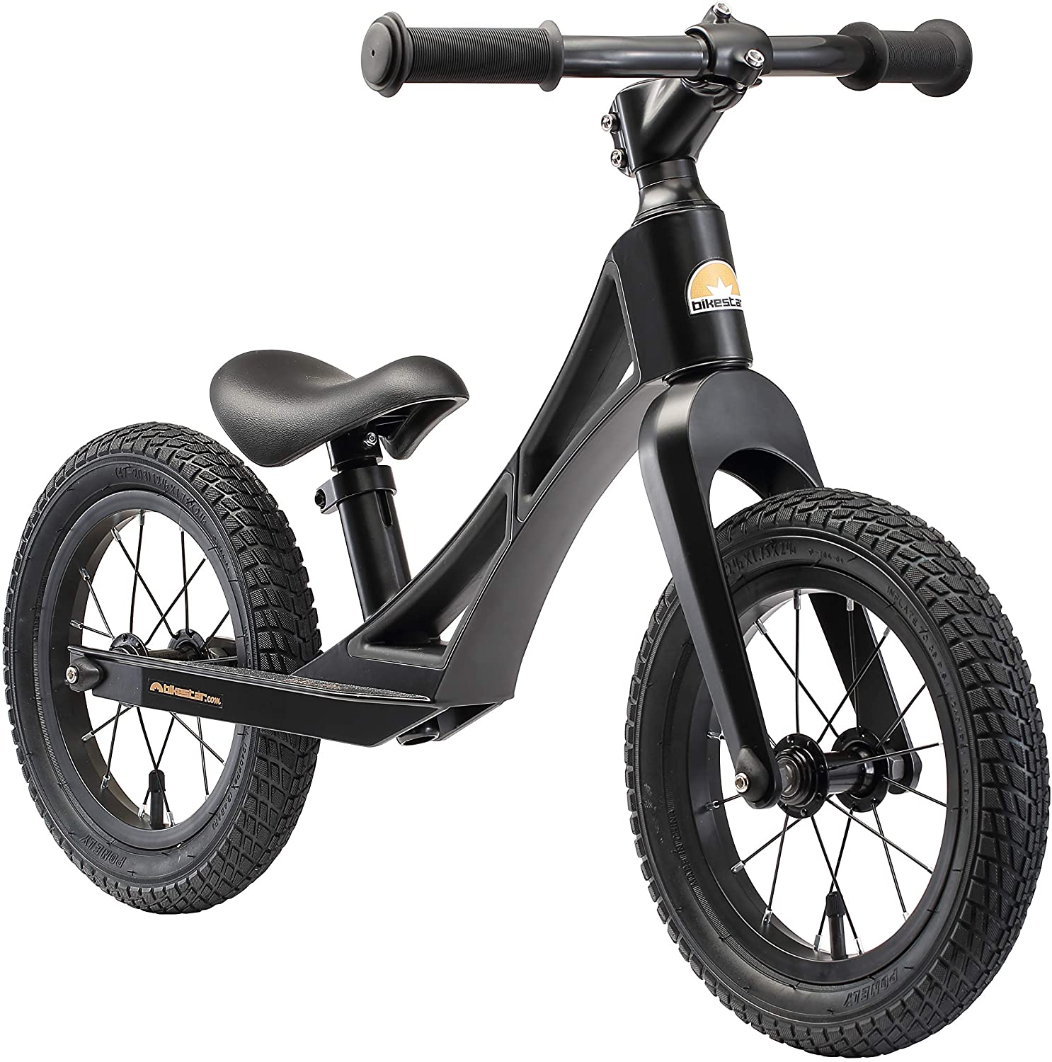 BIKESTAR Magnesium (superleicht) Kinderlaufrad Lauflernrad Kinderrad für Jungen und Mädchen ab 3 - 4 Jahre | 12 Zoll Kinder Laufrad BMX Ultraleicht | Schwarz | Risikofrei Testen