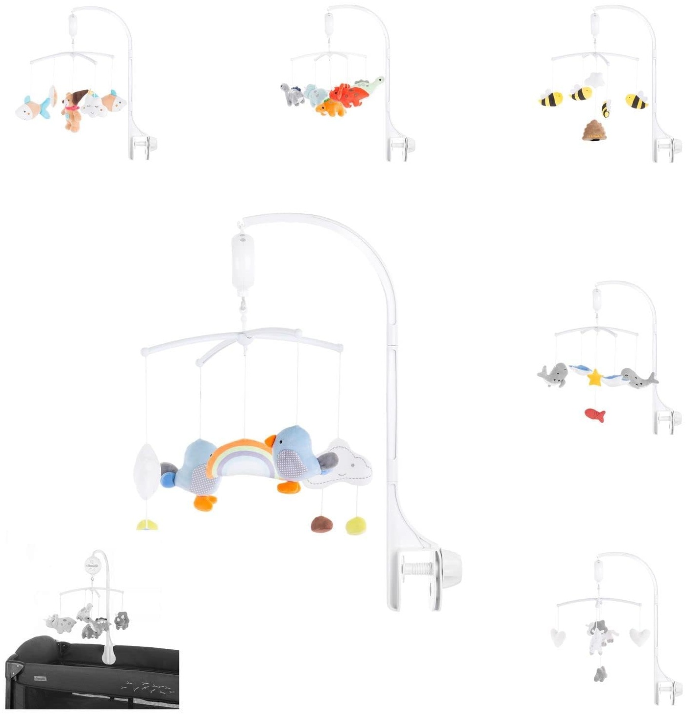 Chipolino Musik Mobile Plüschtiere Lautstärkeregelung, Melodien, Tiere abnehmbar blau