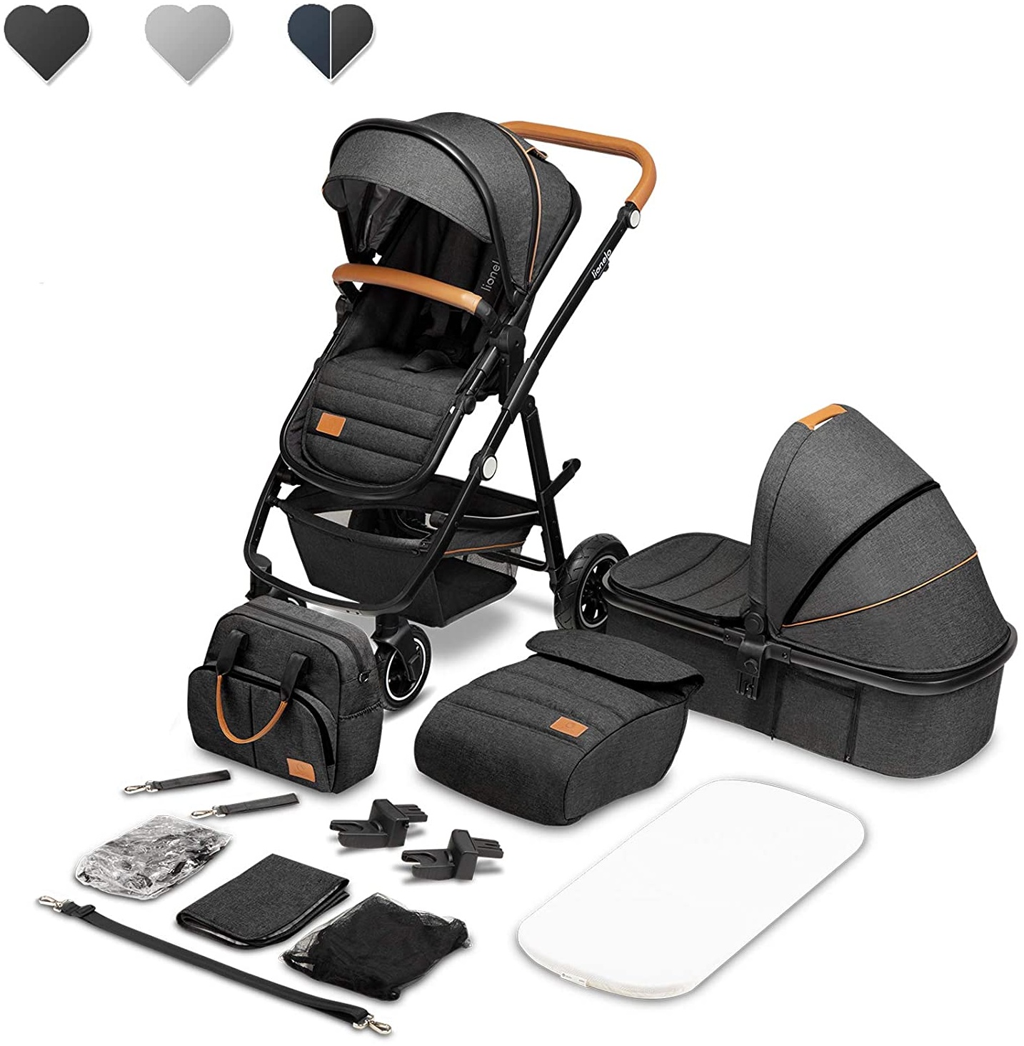 Lionelo 'Amber' Kombikinderwagen 2 in 1 Graphite
