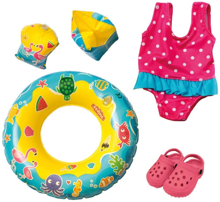 Badeset Puppen rosa, blau 35-45 cm