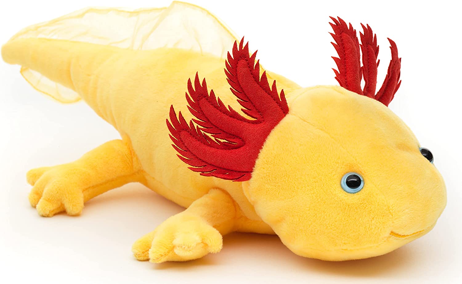 Uni-Toys - Axolotl (gelb mit blauen Augen) - 32 cm (Länge) - Plüsch ...