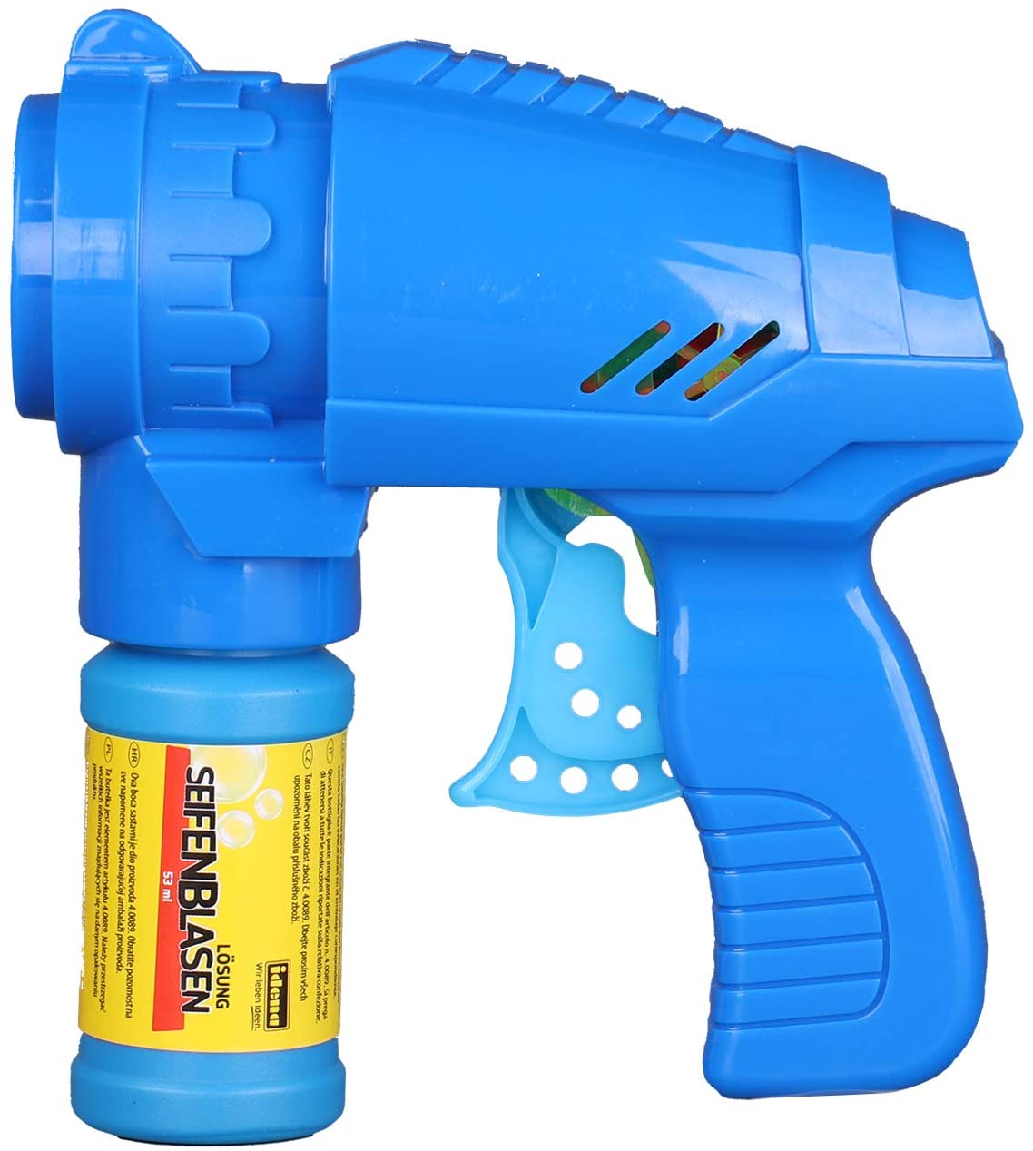 Idena 40089 Seifenblasenpistole Blau, inklusive Seifenblasenlösung 53 ml