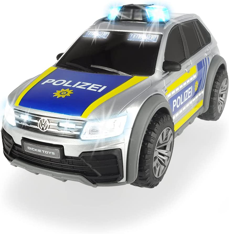 Dickie Toys 203714013 VW Tiguan R-Line, Polizeiwagen mit Licht & Sound, Polizeiauto, Polizei, inkl. Batterien, 25 cm, ab 3 Jahren, Mehrfarbig