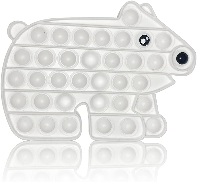 PIANETA Push and POP Bubble, Sensorisches Fidget Spielzeug, Silikon-Stressabbau-Spielzeug, Zappelspielzeug (Icebear)