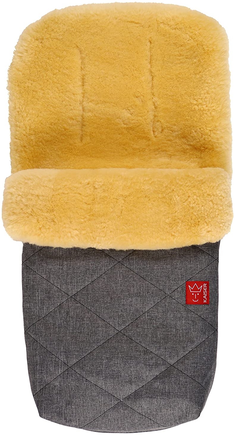 Lammfell Fußsack Natura, anthracite melange, universell einsetzbar