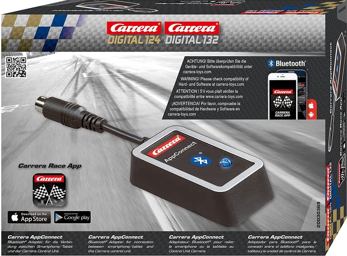 Carrera AppConnect – Bluetooth-Adapter für die Carrerabahn DIGITAL 124 oder DIGITAL 132 – Renninformationen per App direkt aufs Smartphone, Tablet oder PC