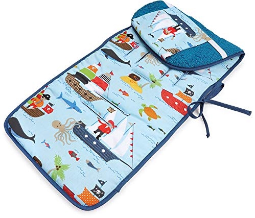 Priebes Sitzauflage Sissi für Kinderwagen | Atmungsaktive, antiallergische Sitzauflage | Sommer-Sitzeinlage Universal für Kinderwagen, Buggy | Schonbezug Baumwolle, Design:zeppelin denim