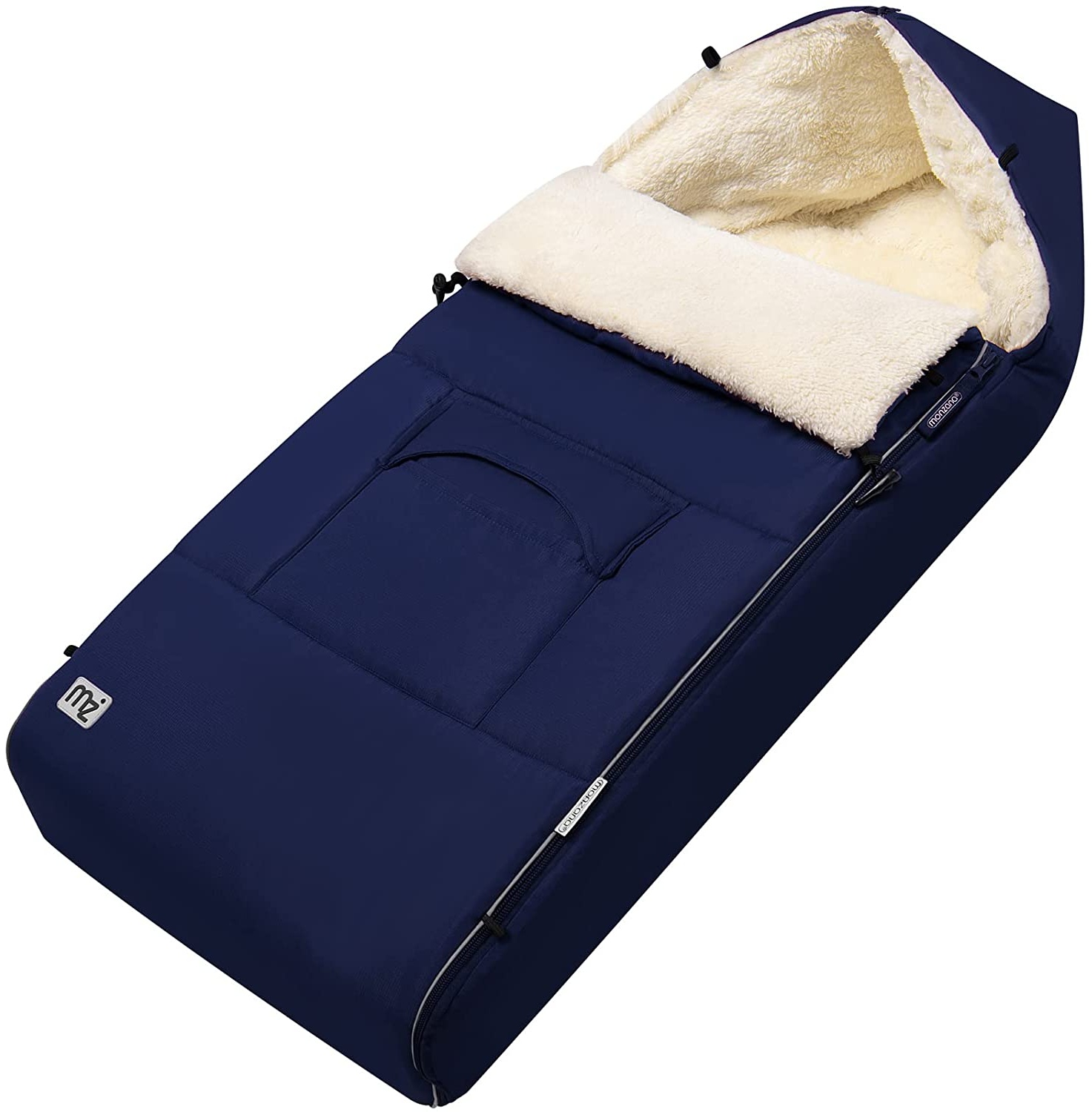 Monzana Babyfußsack Reflektoren-Streifen Reißverschluss Kopfteil Wetterfest Tasche Antirutschnoppen Kinderwagen Winterfußsack 90x60cm - Preisvergleich
