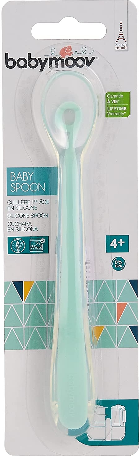 Babymoov Silikonlöffel für Babys, extrasanft und ideal zum Start in die Beikost, blau
