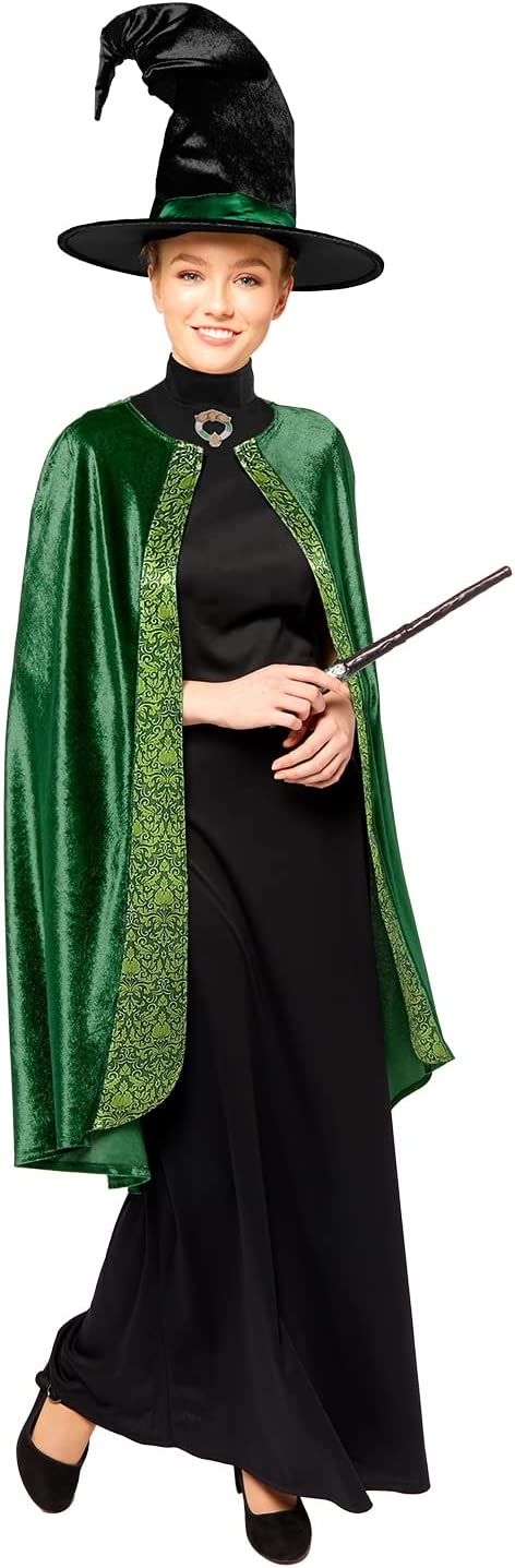 Amscan - Erwachsenenkostüm Professor Mc Gonagall aus Harry Potter, Kleid, Umhang, Hut, Magierin, Zauberin
