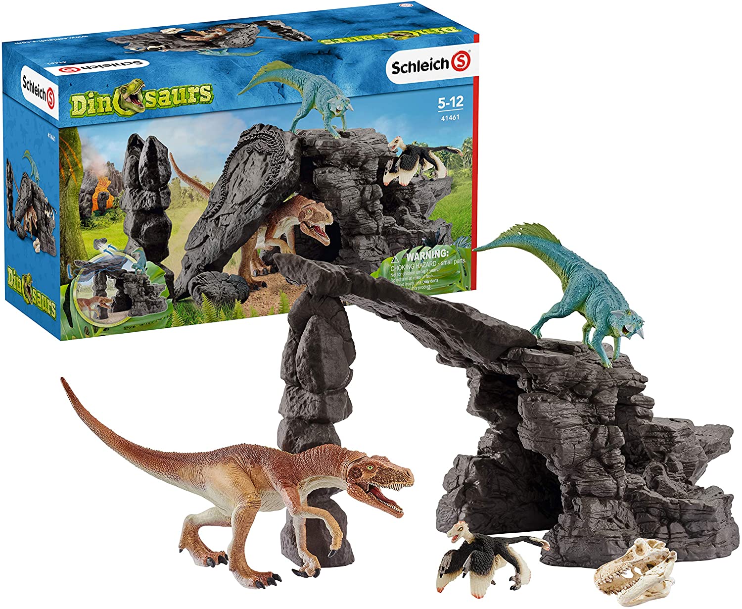 Schleich 41461 Dinosaurs Spielset - Dinoset mit Höhle, Spielzeug ab 5 Jahren