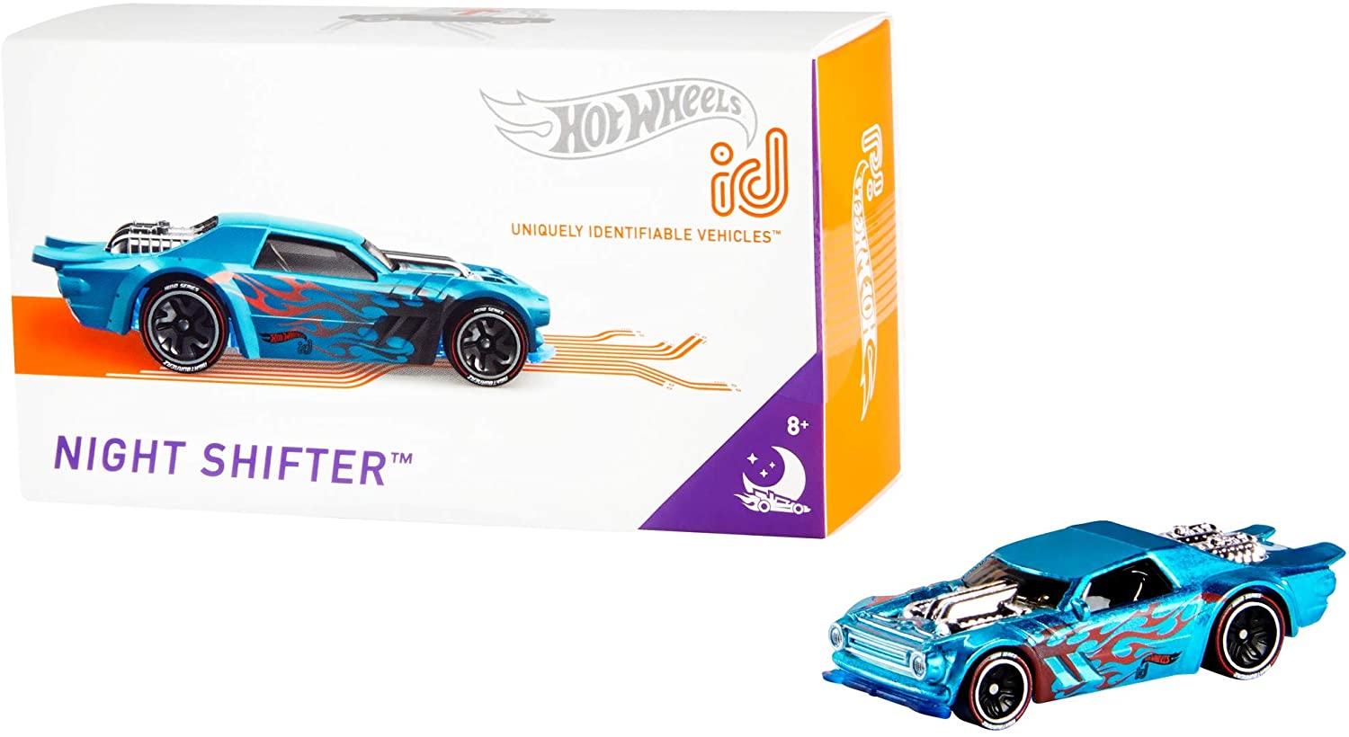 Hot Wheels iD FXB34 - Die-Cast Fahrzeug 1:64 Night Shifter mit NFC-Chip zum Scannen in der Hot Wheels iD App, Auto Spielzeug ab 8 Jahren