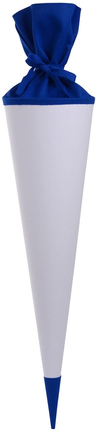 goldbuch 97 845 97845 Bastelschultüte, Rohling zum Selbstgestalten mit Filzverschluss und Filzspitze, Schultüte 70cm, Zuckertüte zur Einschulung, für Einschüler, Schulkinder & Berufsanfänger Weiß / Blau