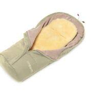 Hofbrucker Lammfell-Fußsäckchen Leni für Babyschale & Kinderwagenschale | Lammfell herausnehmbar | Winterfusssack wasserabweisend & Mumienform | Lammfellfußsack Made in Germany, Design:beige