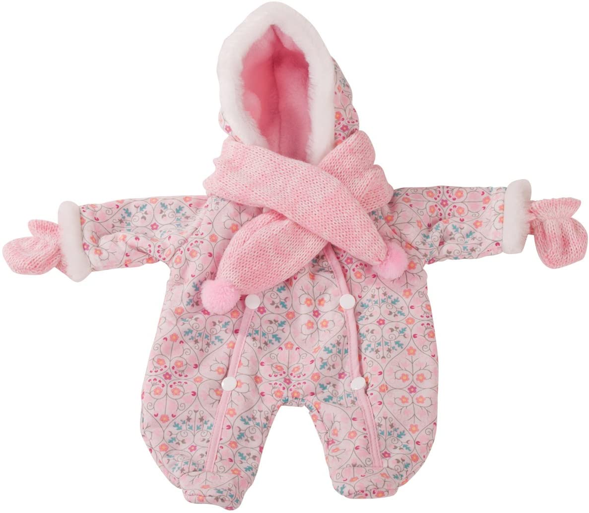 Götz 3402278 Schneeanzug warm eingepackt - Overall-Winterset Puppenbekleidung Gr. S - 3-teiliges Bekleidungs- und Zubehörset für Babypuppen 30 - 33 cm