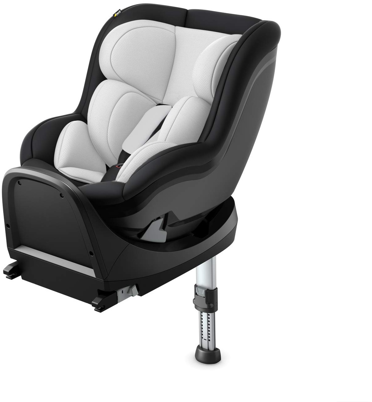 Hauck i-Size Reboard Kindersitz iPro Kids inkl. ISOFIX Station / nutzbar ab Geburt bis 105 cm (0 - 18 kg) / ECE R129 / Gruppe 0, 1, 2 / Einstellbare Kopfstütze / Bezug Abnehmbar Waschbar / Silber Grau