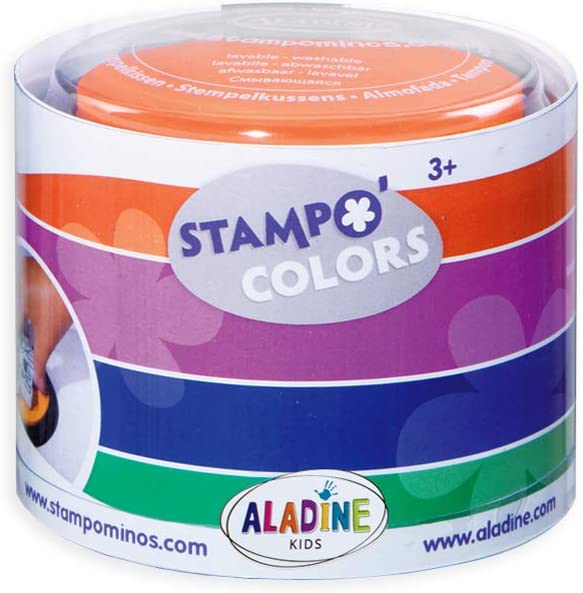 Aladine 85150 - Stampo Colors Karneval, 4 Stempelkissen, grün/blau/violett/orange