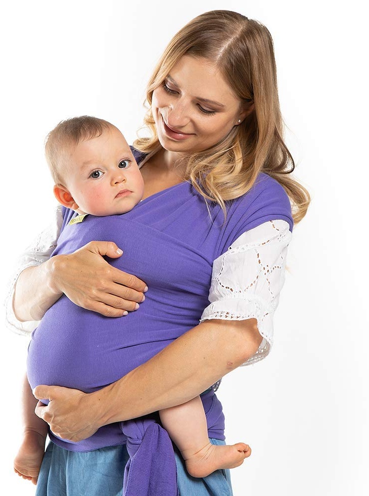 Boba Baby Tragetuch Neugeborene - Purple - Elastisches Babytragetuch und Stilltuch für Unterwegs - Einfach zu binden - Babytrage Neugeborene ab Geburt bis 16kg