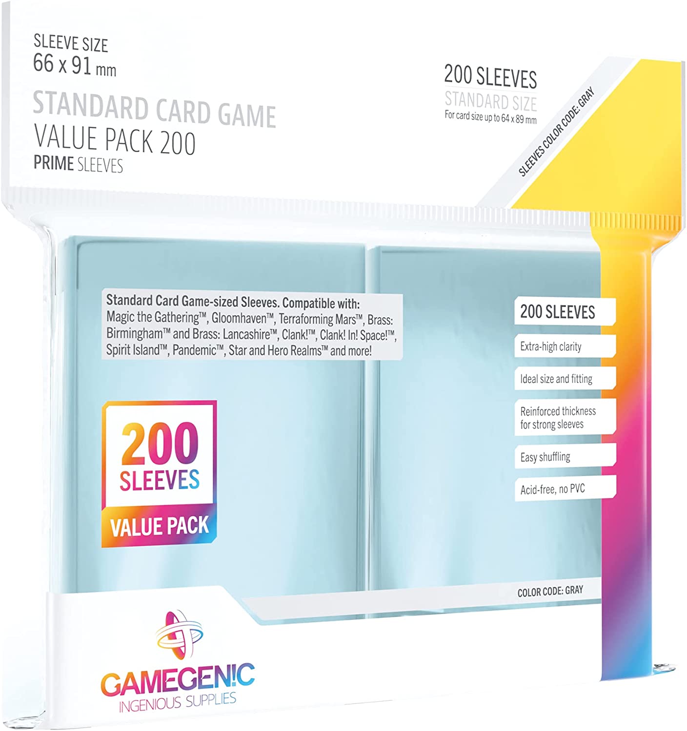 GAMEGEN!C Value Pack Standard Sleeves (200), Clear (GGS10071ml) - Preisvergleich